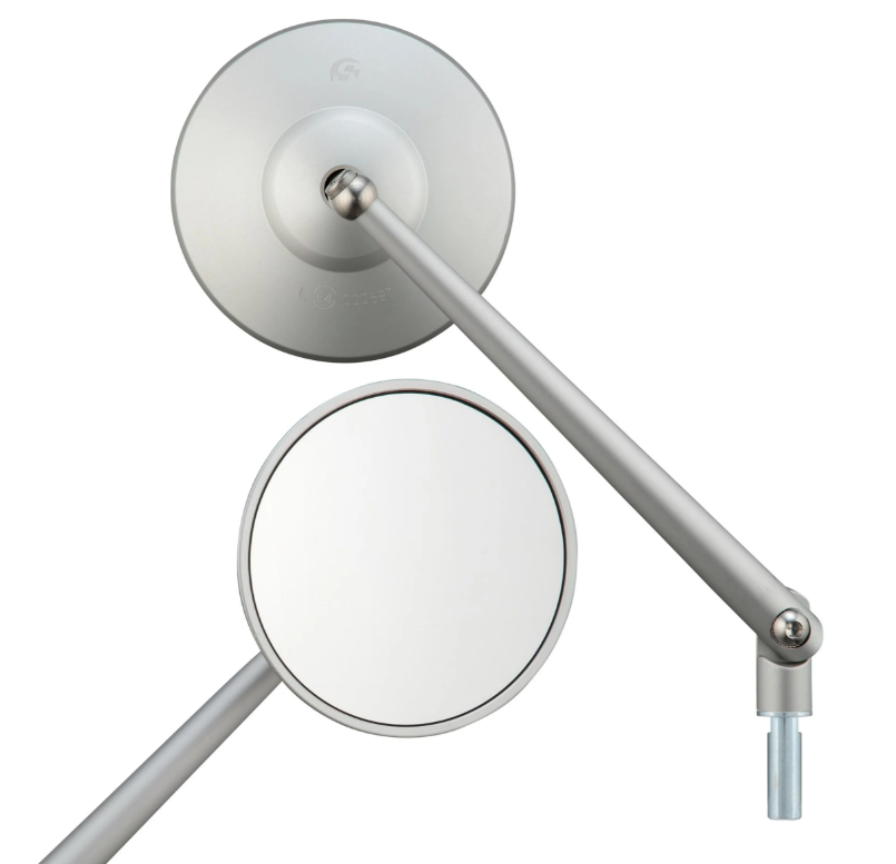 Rétroviseur standard pour Vespa, filetage à droite, argent mat