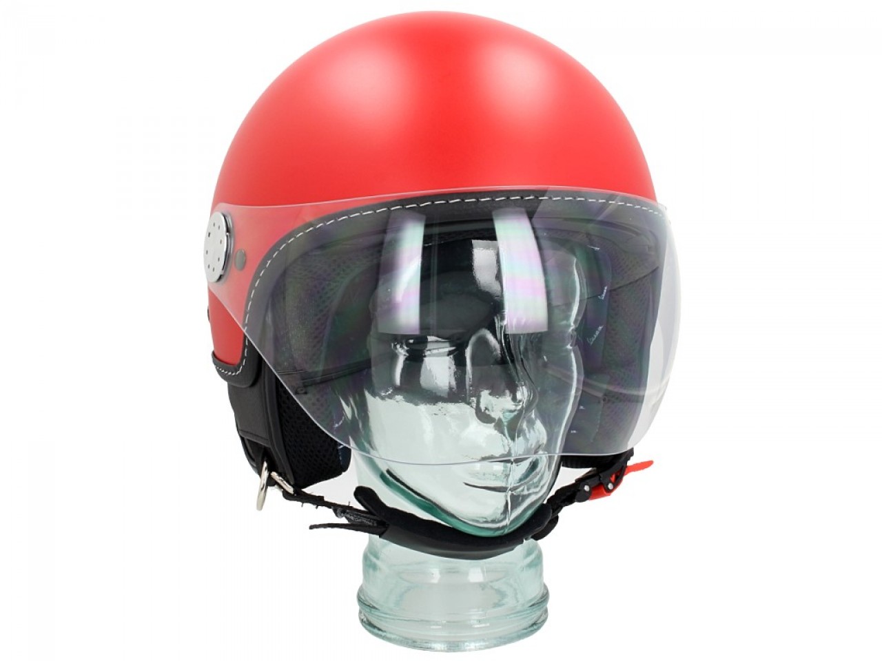 Casque jet Vespa visière 3.0 rouge profondo