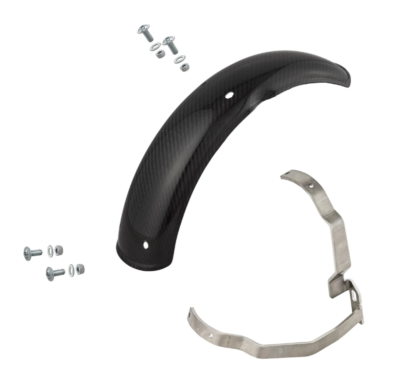 Aile 2.0 Garelli EVO II pour Vespa PX 80-200ccm, carbone clair, support en acier inoxydable