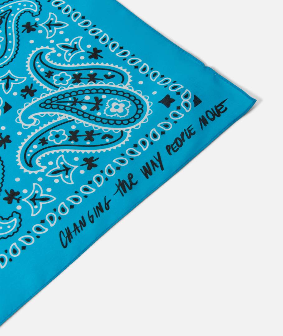 Bandana Vespa "140 ans de Piaggio" bleu blanc