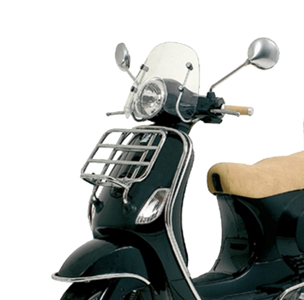 Porte-bagages avant rabattable d'origine chromé Vespa LX