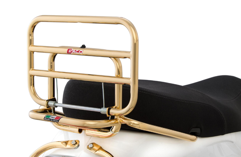 Porte-bagages arrière pour Vespa LX/LXV 50-150ccm, pliable, or