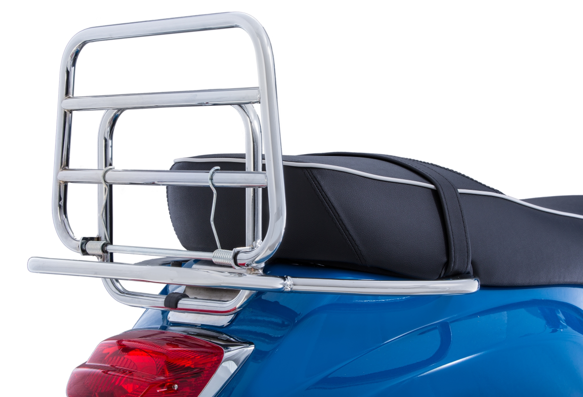 Porte-bagages arrière pour Vespa LX/LXV/S 50-150ccm, pliable, chrome