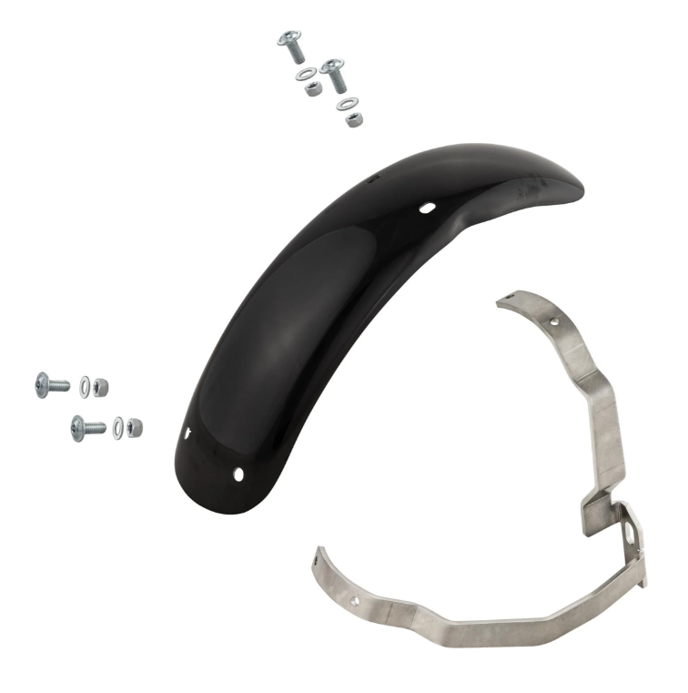 Aile 2.0 Garelli Race EVO II pour Vespa PX 80-200ccm, GFK noir, support inox brossé
