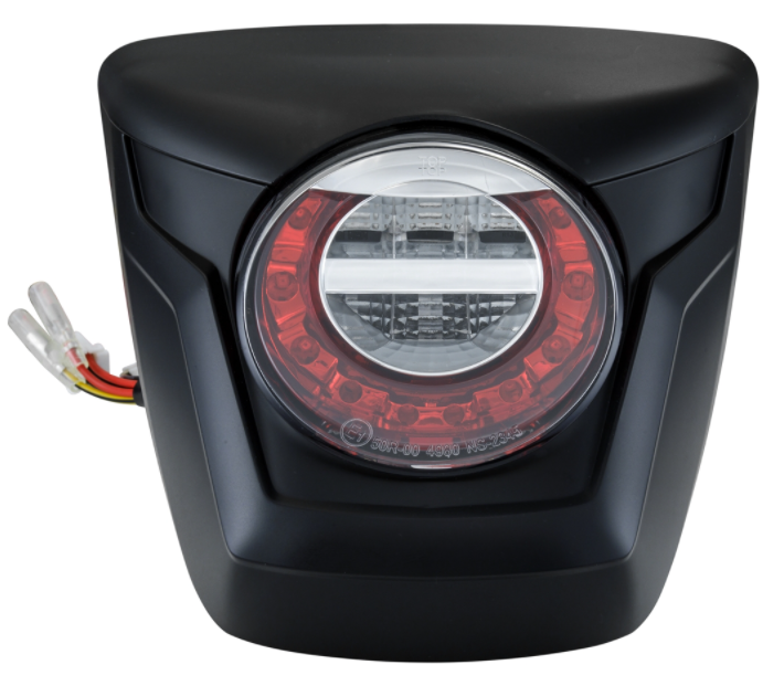 Feu arrière LED rouge pour Vespa Primavera/Sprint 50-150ccm, bord - noir mat