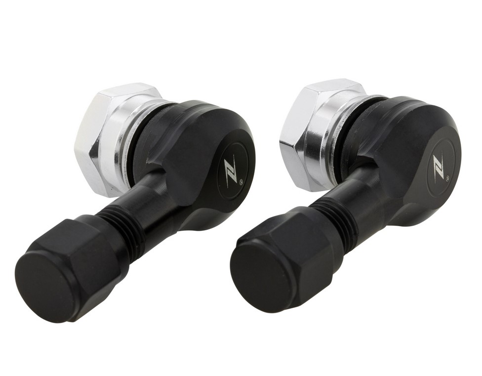 Embout de valve pour pneu/jante sans chambre à air 80°, noir mat