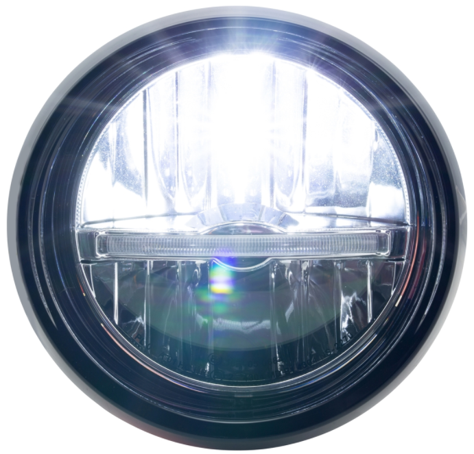 Phare LED pour Vespa Primavera 50-150ccm 2T/4T (-'18), noir brillant