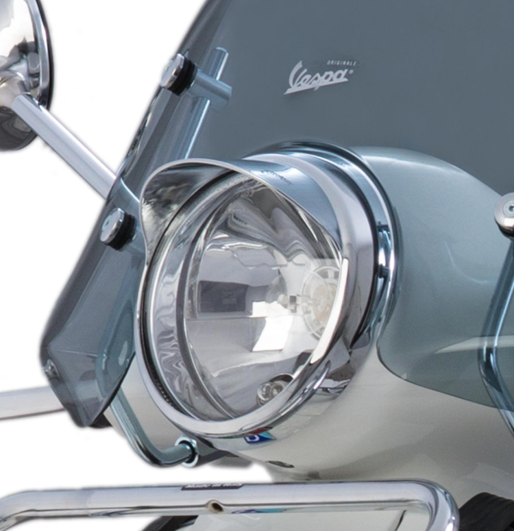 Anneau de lampe avec abat-jour pour Vespa LX 50-150ccm, chrome