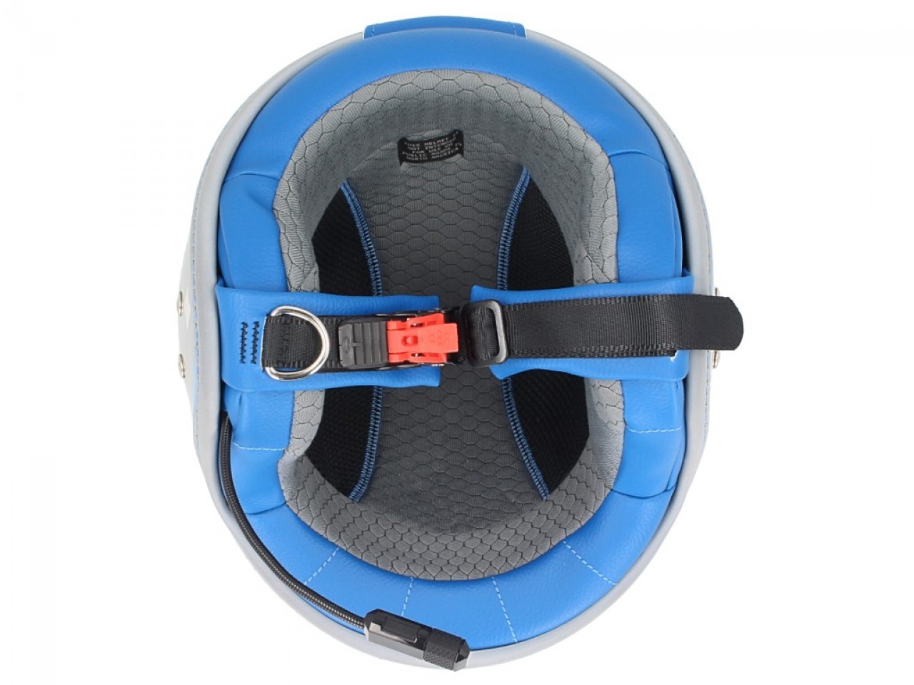 Casque jet Vespa Elettrica Tech blu (Bluetooth) argenté