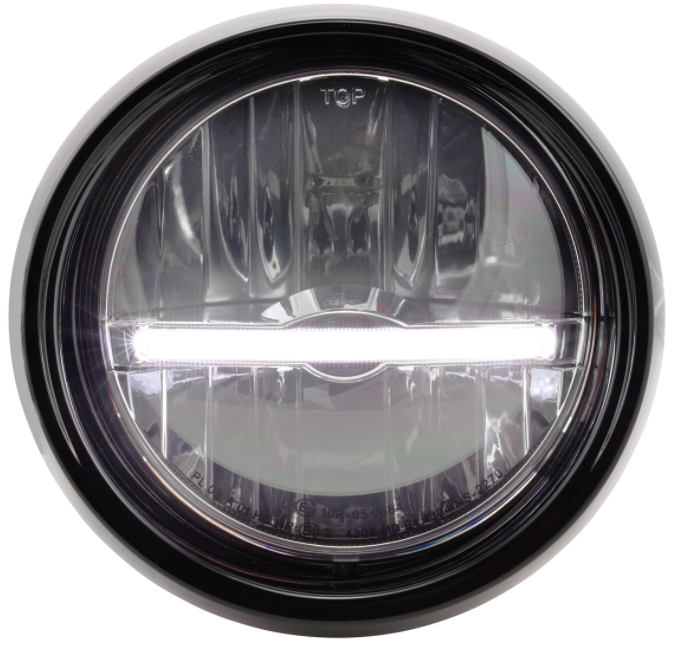 Phare LED pour Vespa Primavera 50-150ccm 2T/4T (-'18), noir brillant