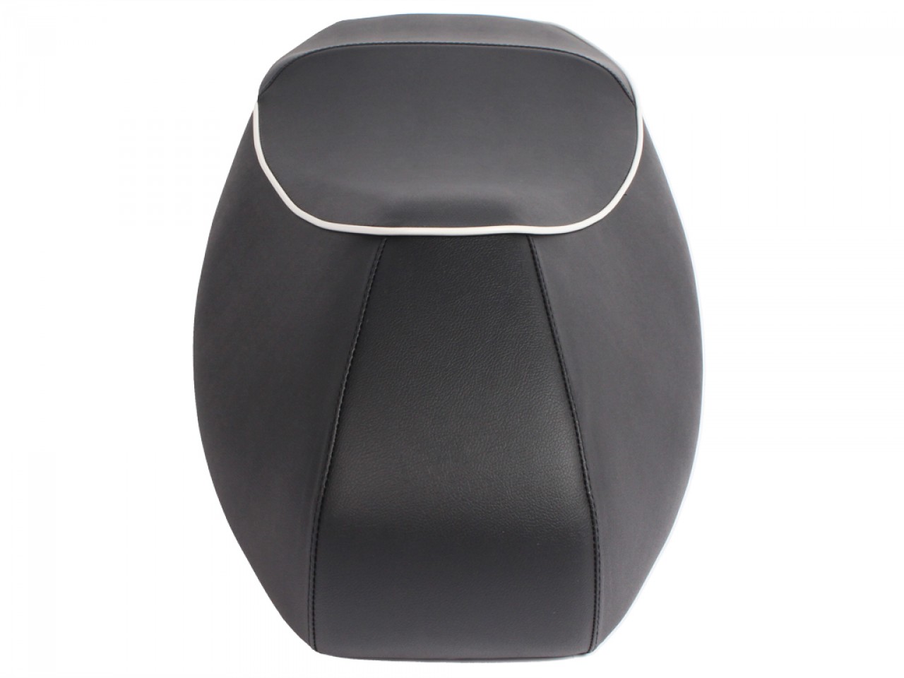 "Banc double" noir avec passepoil blanc pour Vespa GTS