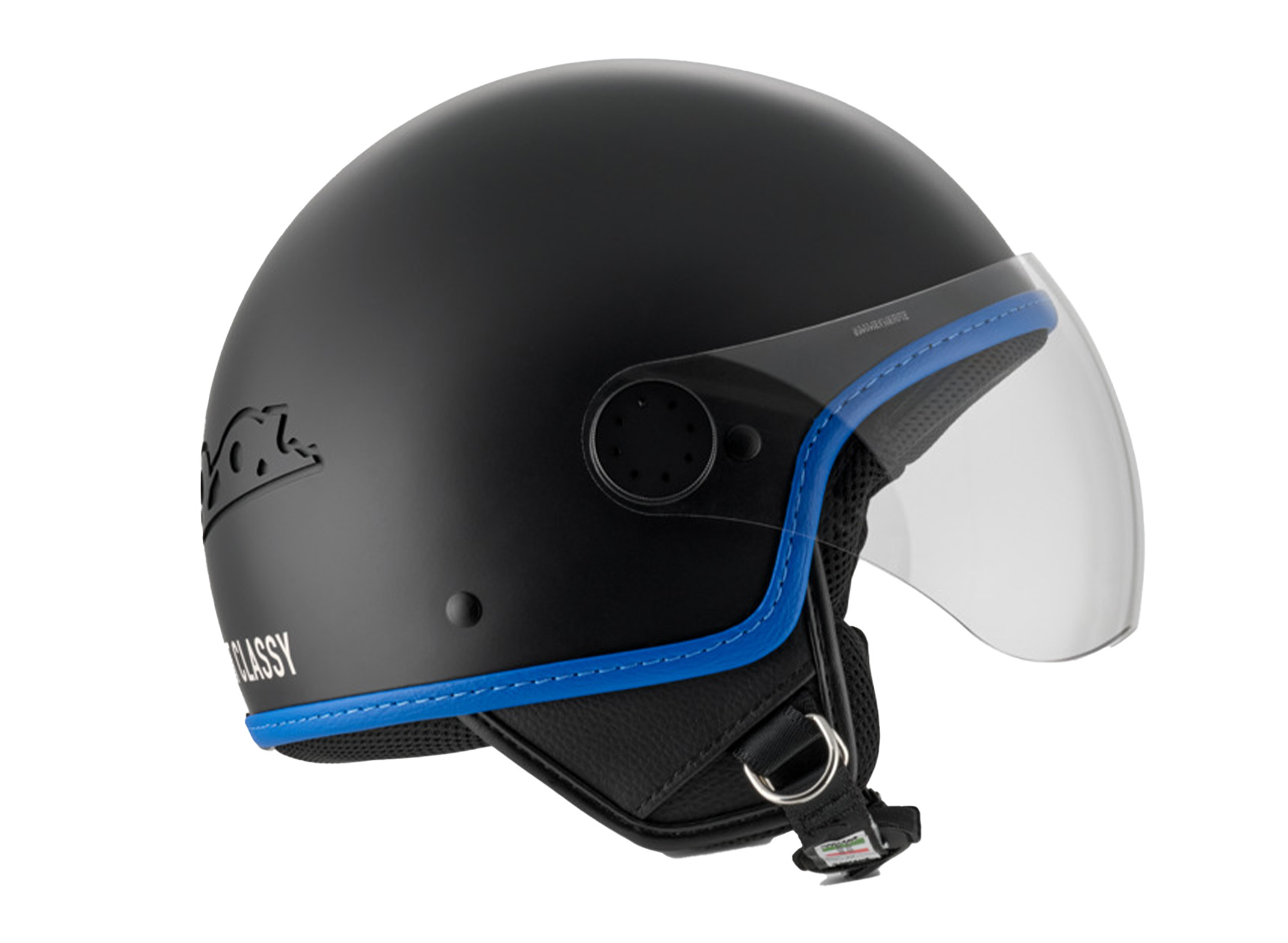 Casque jet Vespa Visor 4.0 DEC Blade noir mat