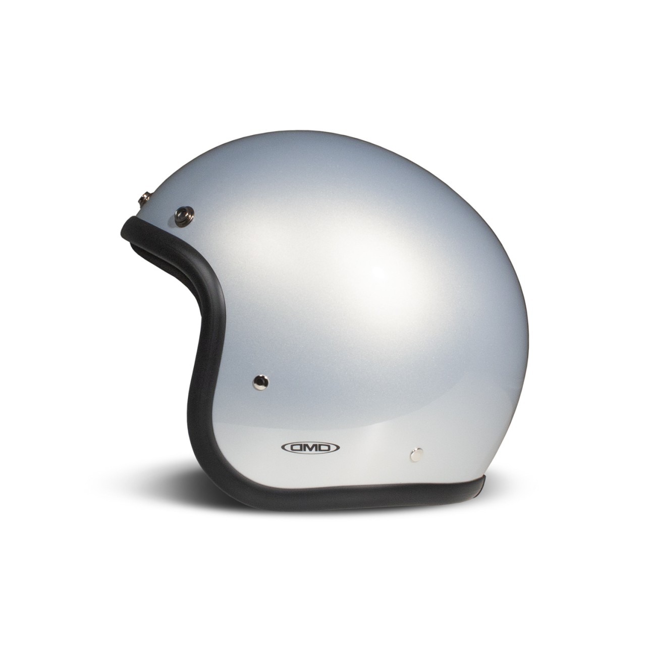 DMD casque jet rétro, argenté, brillant, Ice, fibre de verre, ECE 22.06