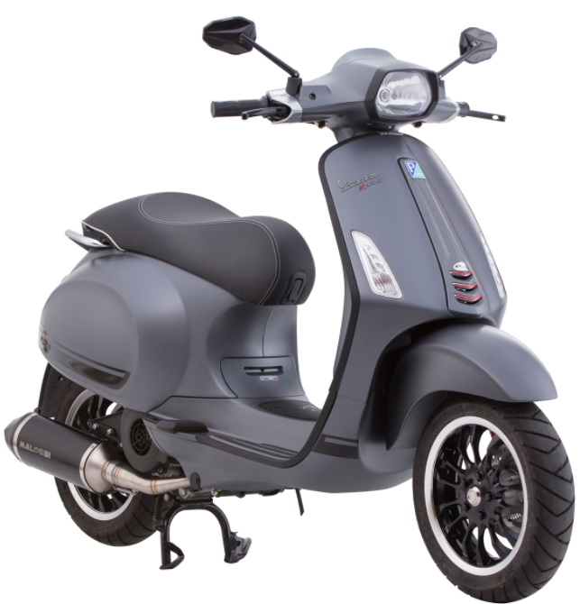 Connecteur tube mono fente bouclier de jambe noir mat pour Vespa Primavera/Sprint 50-150ccm