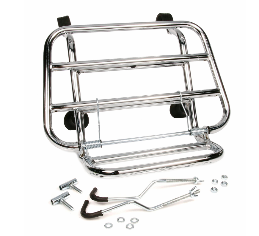 Porte-bagages avant pour Vespa S 50-150ccm, pliable, chrome