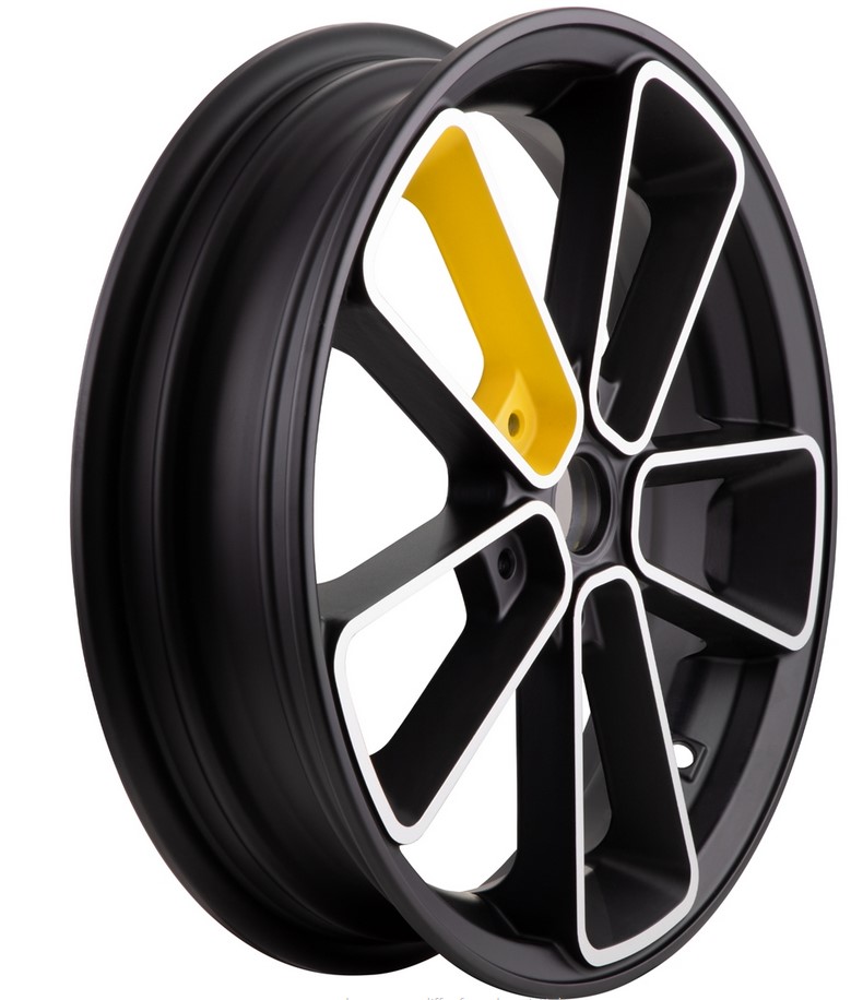 Jante avant/arrière 13" pour Vespa GTS/GTS Super/GTV/GT 60/GT/GT L 125-300ccm, noir/jaune