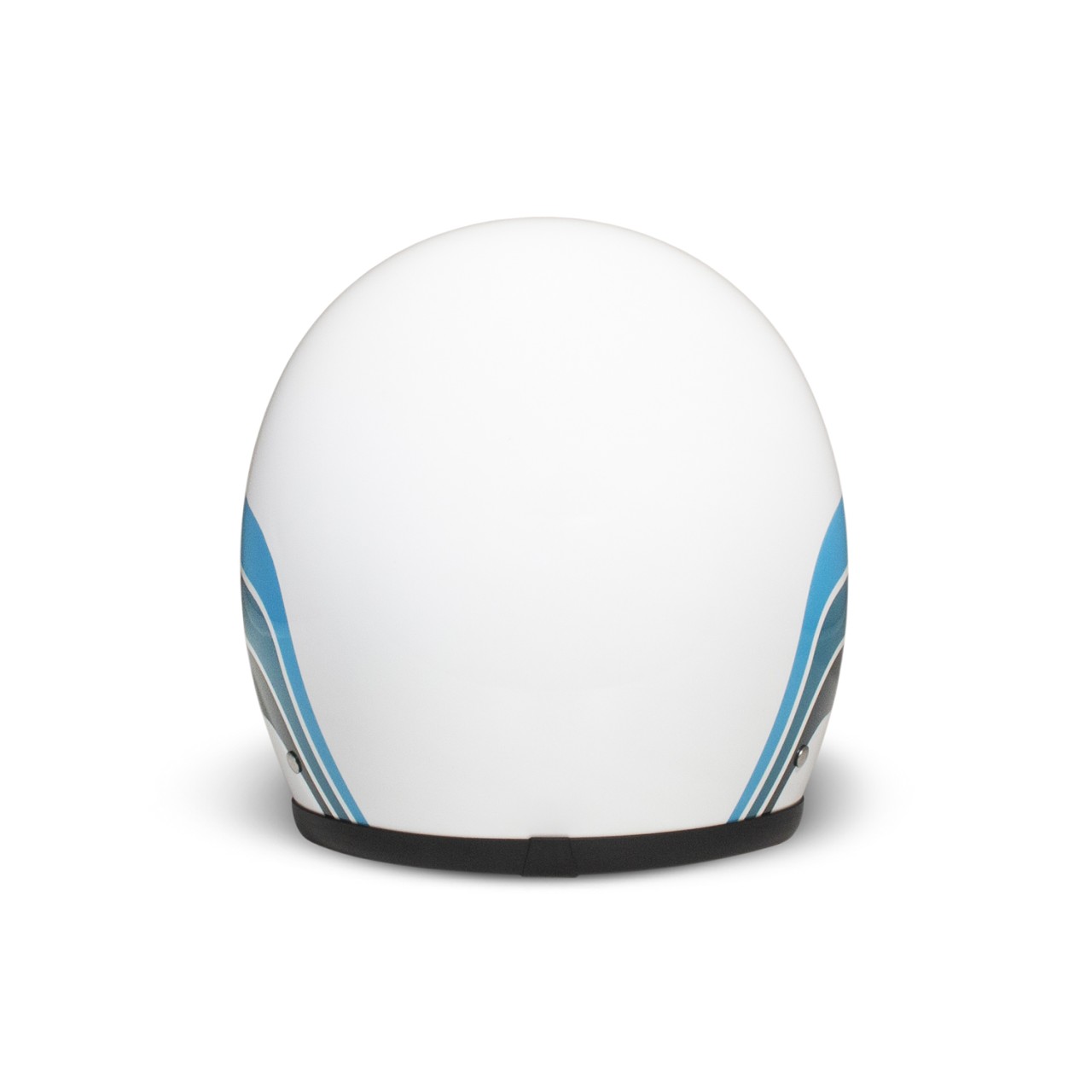 Casque intégral DMD Retro, blanc, bleu, brillant, Olympus, fibre de verre, ECE 22.06