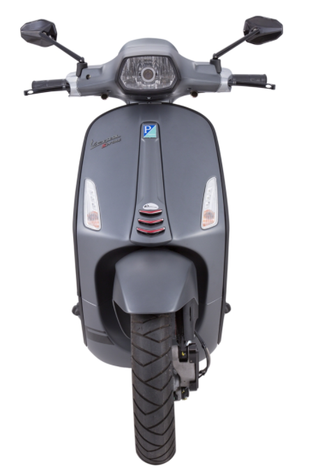 Connecteur tube mono fente bouclier de jambe noir mat pour Vespa Primavera/Sprint 50-150ccm