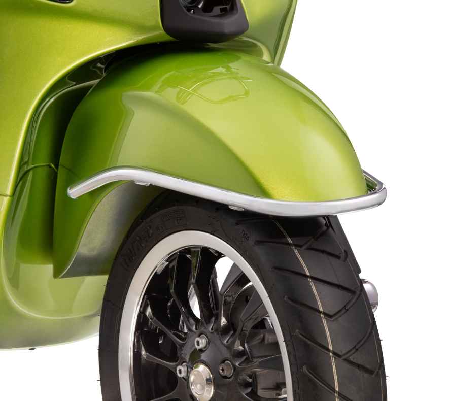 Pare-chocs aile avant pour Vespa Primavera/Sprint/Elettrica 50-150ccm, chrome