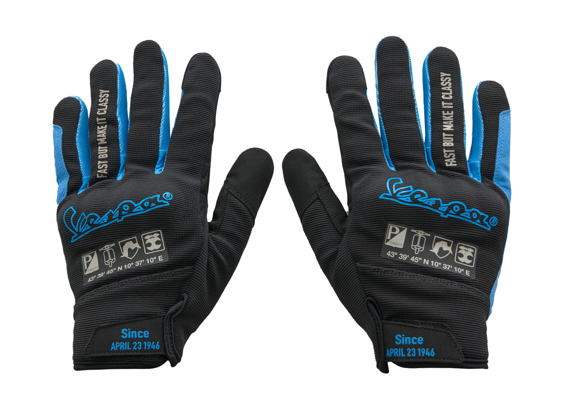 Gants Vespa noir bleu