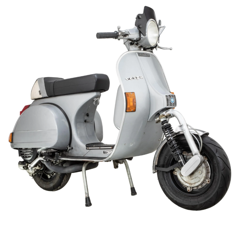 Aile 2.0 Garelli pour Vespa PX 80-200ccm, inox poli, support noir