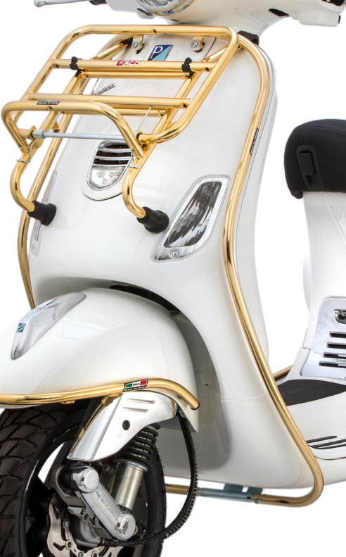 Arceau de protection pour les jambes pour Vespa LX/LXV 50-150ccm, doré