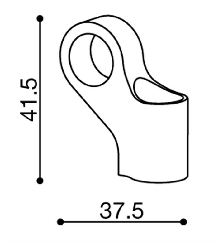 Adaptateur de rétroviseur RIZOMA "Side Mount" L 42,5 mm pour Vespa, noir anodisé