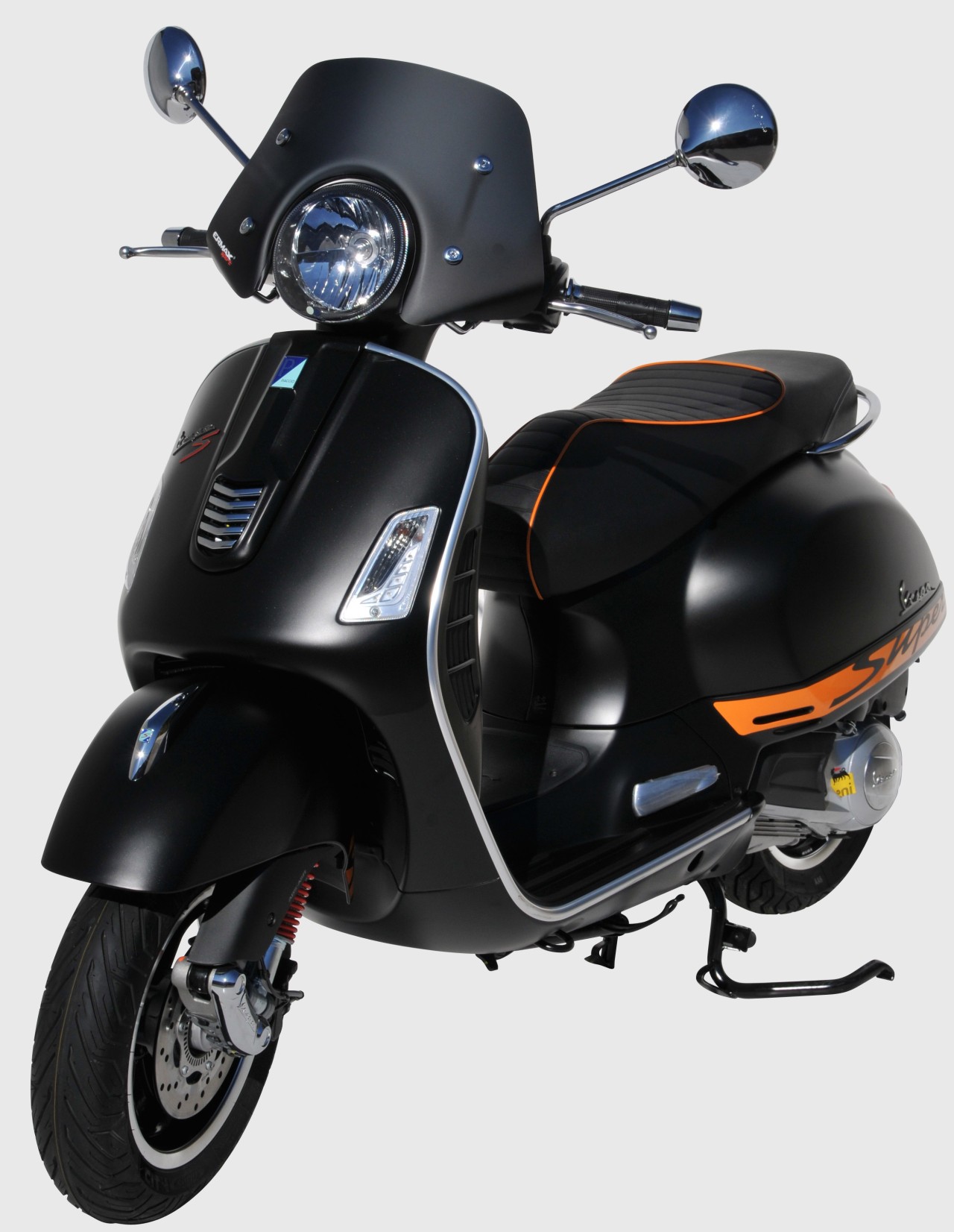 Pare-brise ERMAX Piccolo H 300 mm pour Vespa GTS/GTS Super/GT L (-22), noir mat