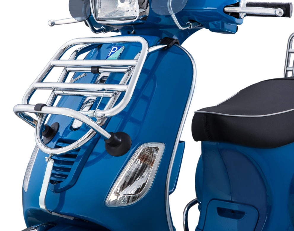 Porte-bagages avant pour Vespa LX /LXV /S 50-150ccm, pliable, chrome