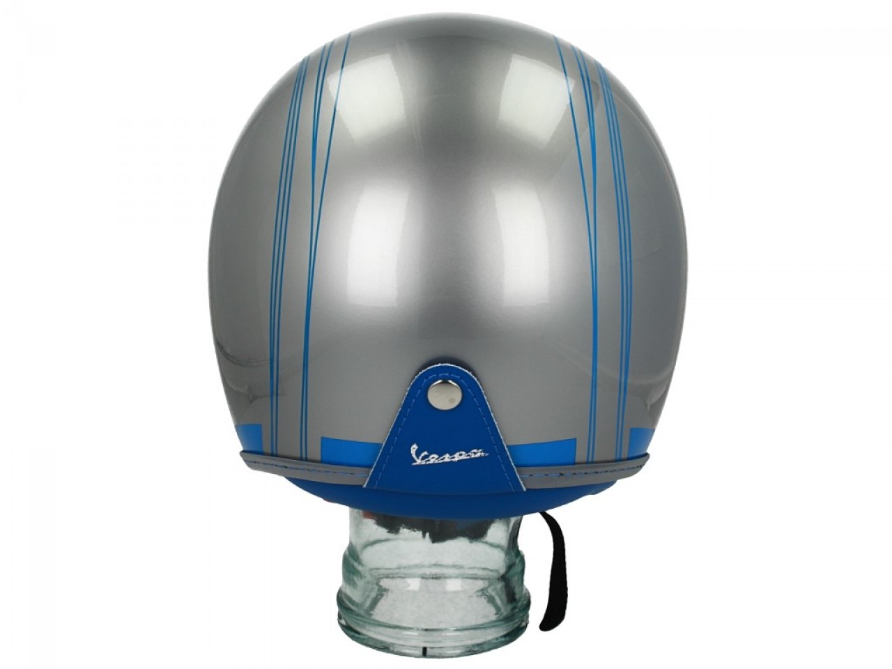 Casque jet Vespa Elettrica Tech blu (Bluetooth) argenté