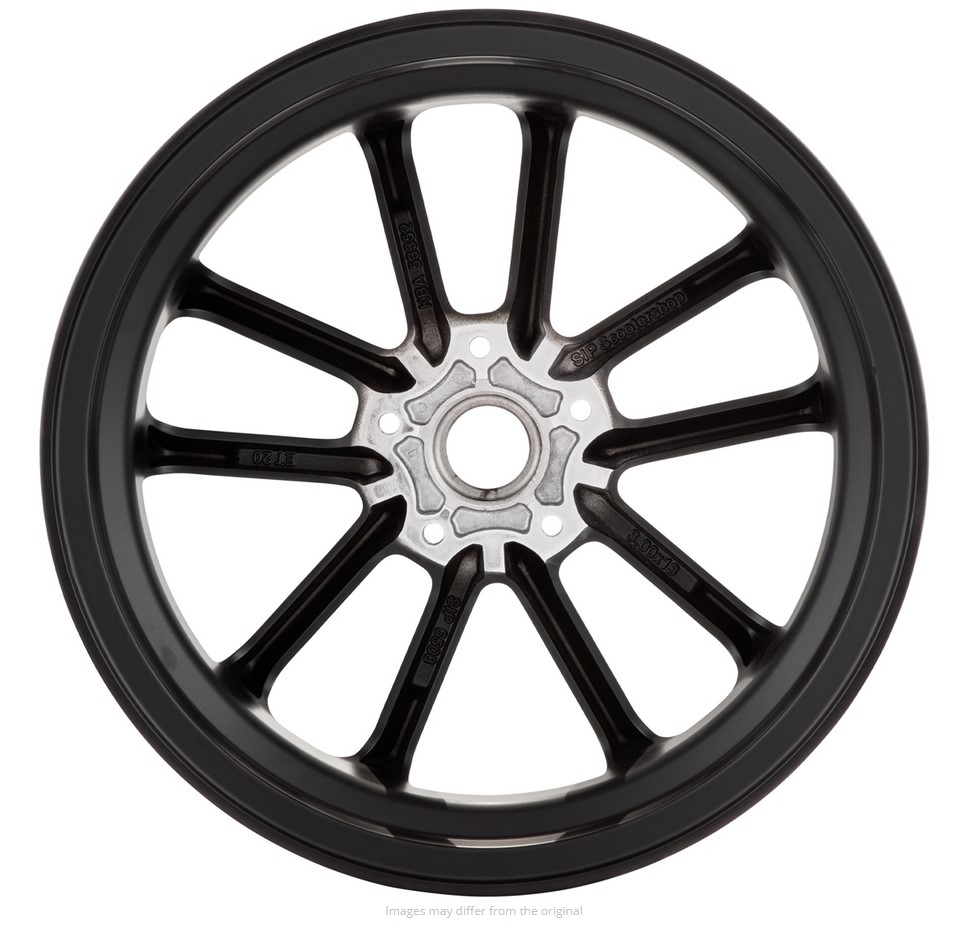 Jante avant/arrière 13" pour Vespa GTS/GTS Super/GTV/GT 125-300ccm, noire avec bordure argentée