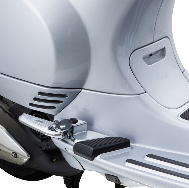 Repose-pieds droit et gauche pour Vespa LX /LXV /S 50-150ccm, chrome/chrome