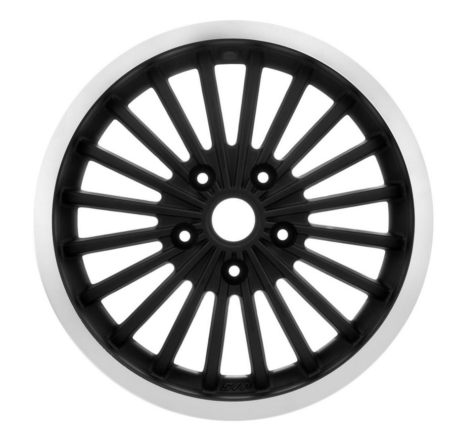 Jante avant/arrière pour Vespa GTS/GTS Super/GTV/GT 125-300ccm, noire avec bordure polie