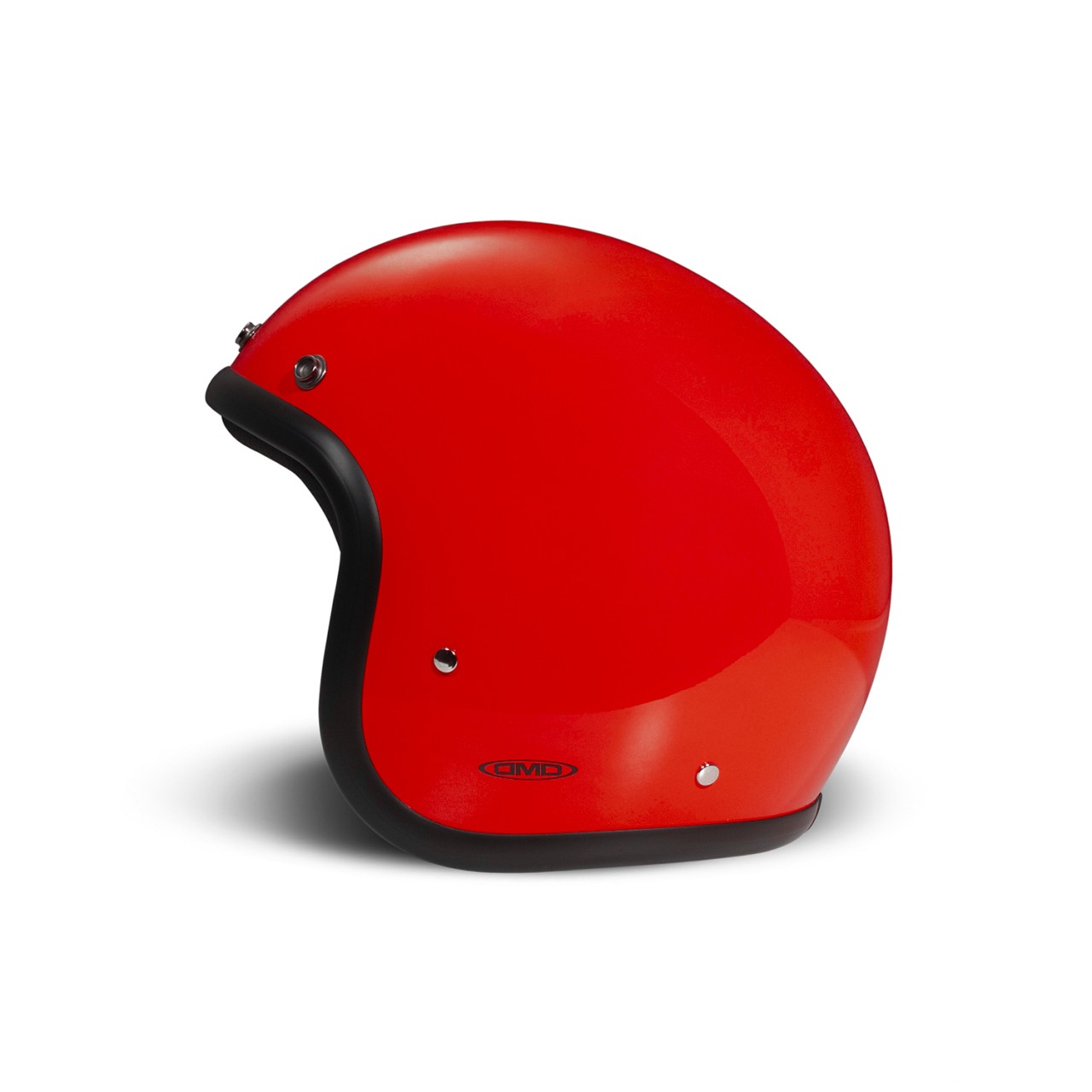 Casque intégral DMD Retro, rouge brillant, fibre de verre, ECE 22.06
