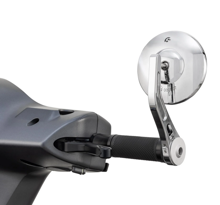Rétroviseur d'extrémité de guidon pour Vespa, gauche ou droite, rond, chrome