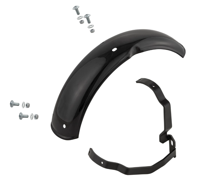 Aile 2.0 Garelli pour Vespa PX 80-200ccm, métal noir brillant, support noir