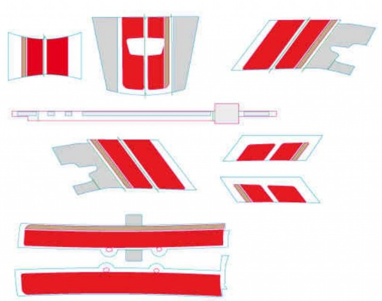 Set déco, Vespa GTS Racing Sixties - rouge