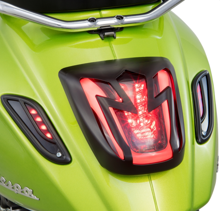 Grille de feux arrière pour Vespa Primavera/Sprint 50-150ccm 2T/4T AC, noir mat