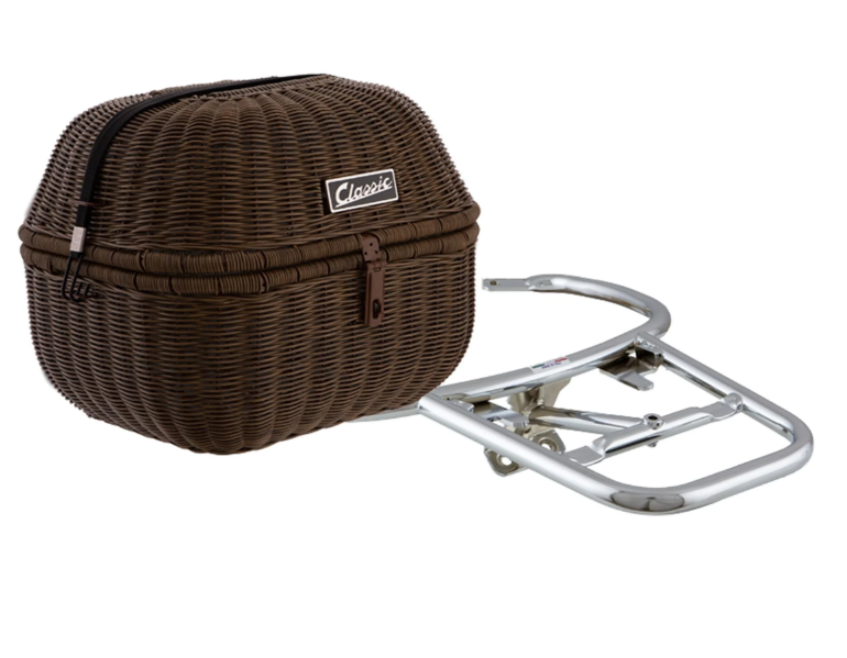Kit panier à bagages "Classic" avec pont à bagages pour Vespa LX/LXV/S 50-150ccm, marron foncé