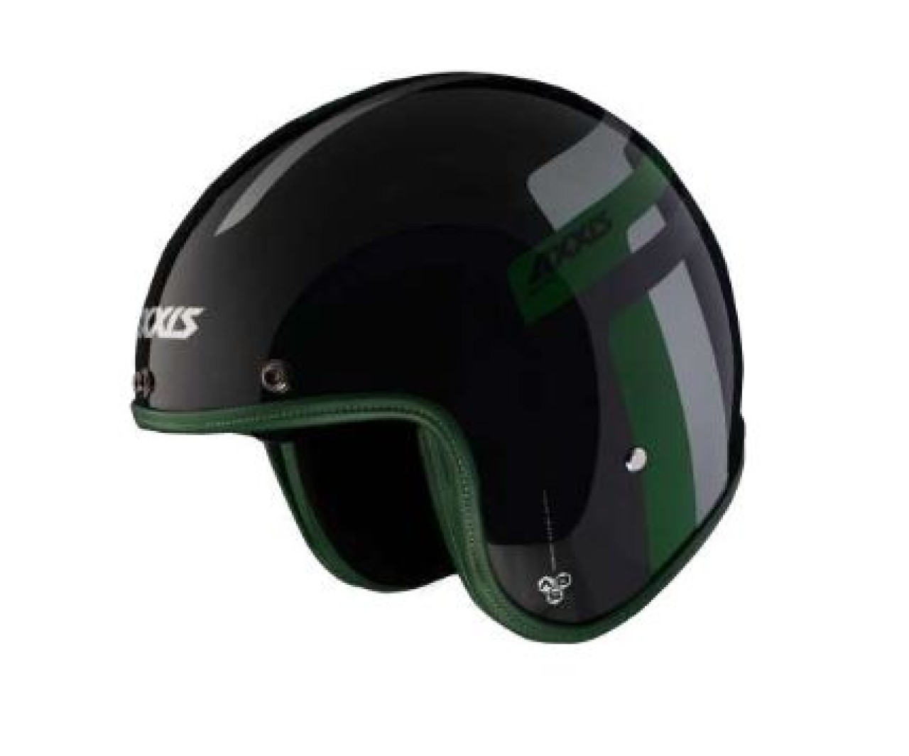 Casque jet Axxis, Hornet SV Oldstyle, vert brillant