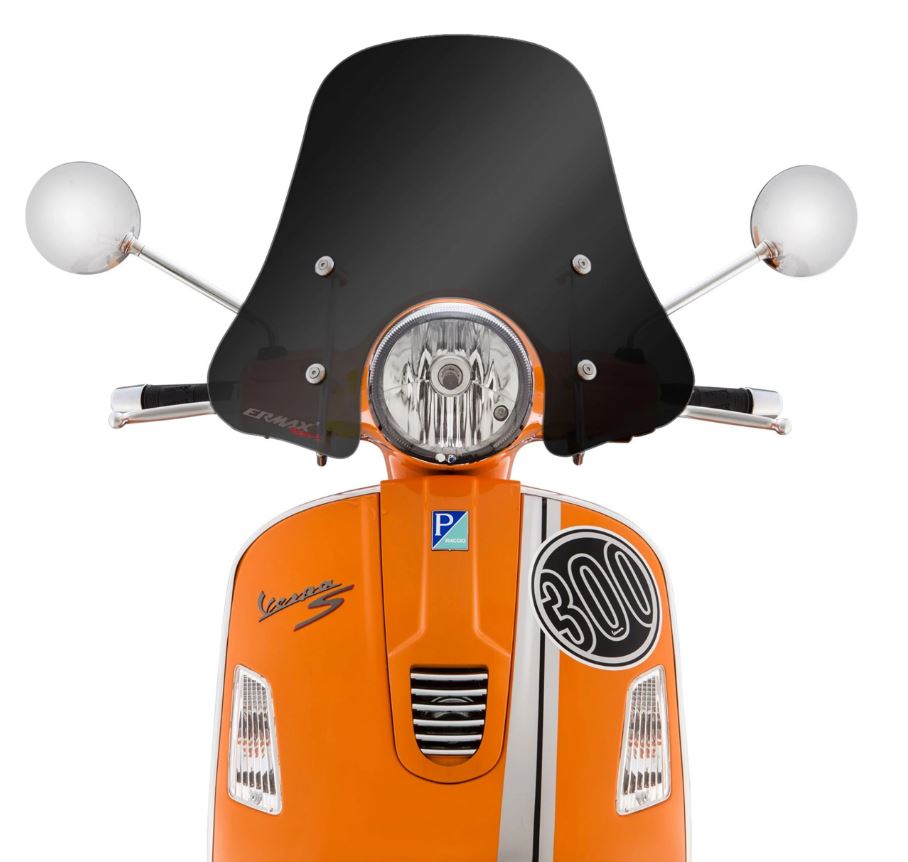 Pare-brise ERMAX Sportivo pour Vespa GTS/GTS Super/GT/GT L (-`22), teinté noir