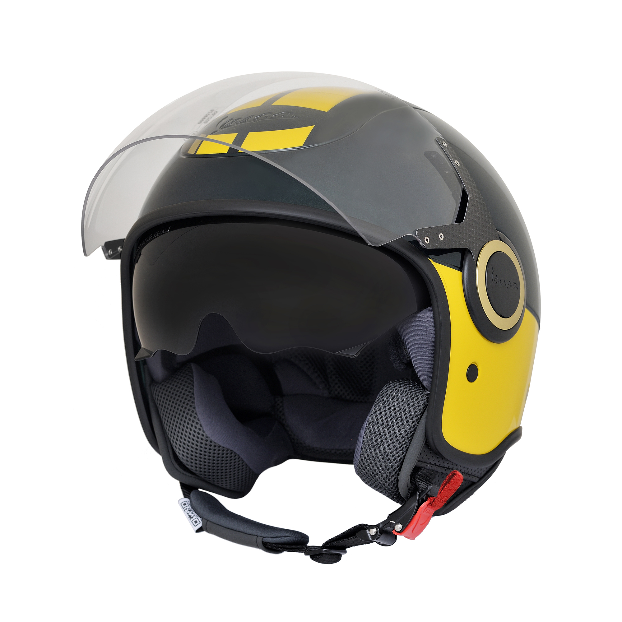 Casque jet Vespa VJ Racing 60s vert/jaune - Sixties