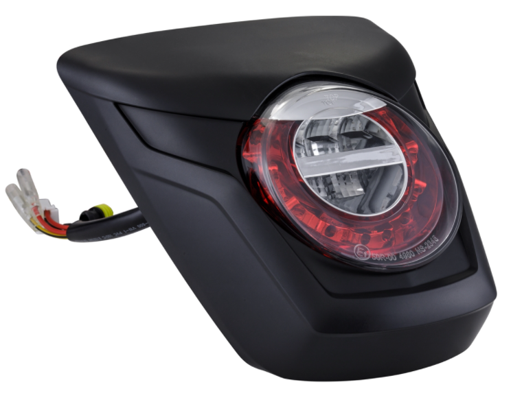 Feu arrière LED rouge pour Vespa Primavera/Sprint 50-150ccm, bord - noir mat