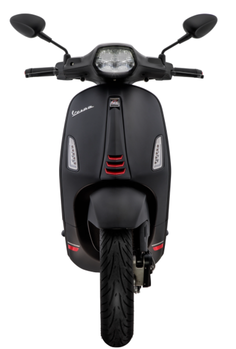 Connecteur tube mono fente bouclier de jambe noir mat pour Vespa Primavera/Sprint 50-150ccm