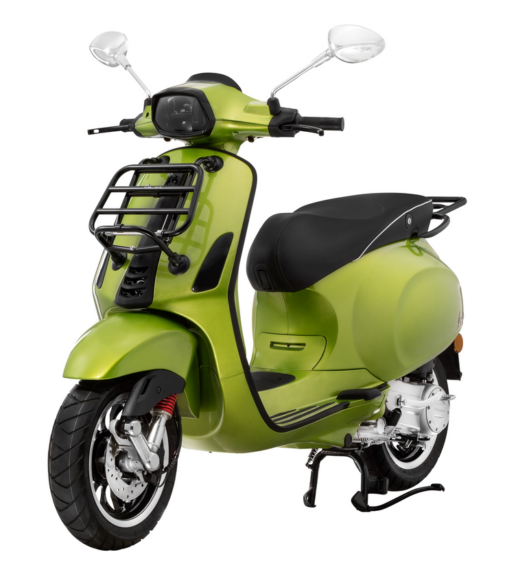 Porte-bagages avant pour Vespa Primavera /Sprint /Elettrica 50-150ccm, pliable, noir brillant