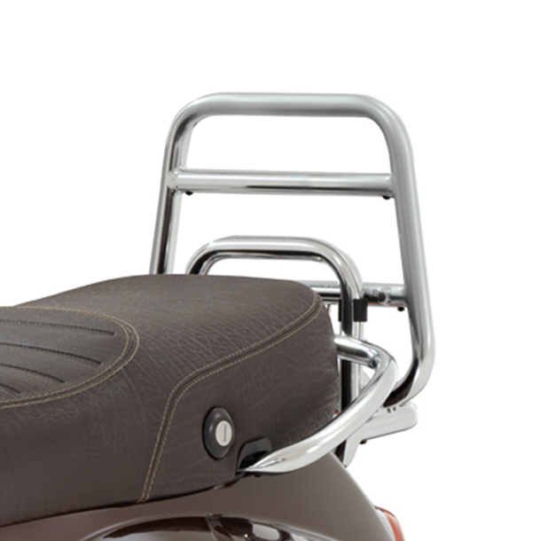 Support pliant d'origine chromé pour top case Vespa LX / LXV