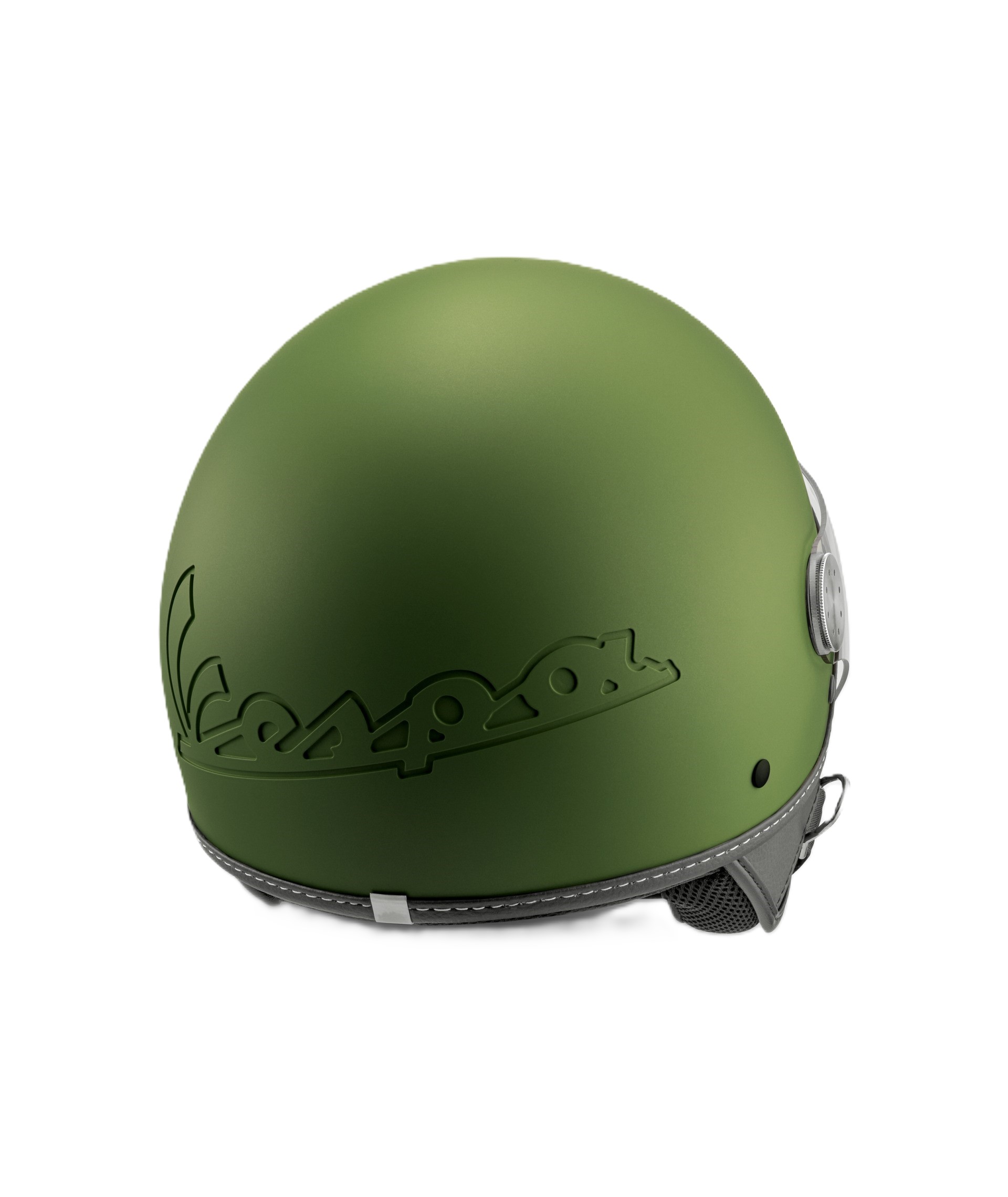 Casque jet Vespa, visière longue Vespa, vert mat