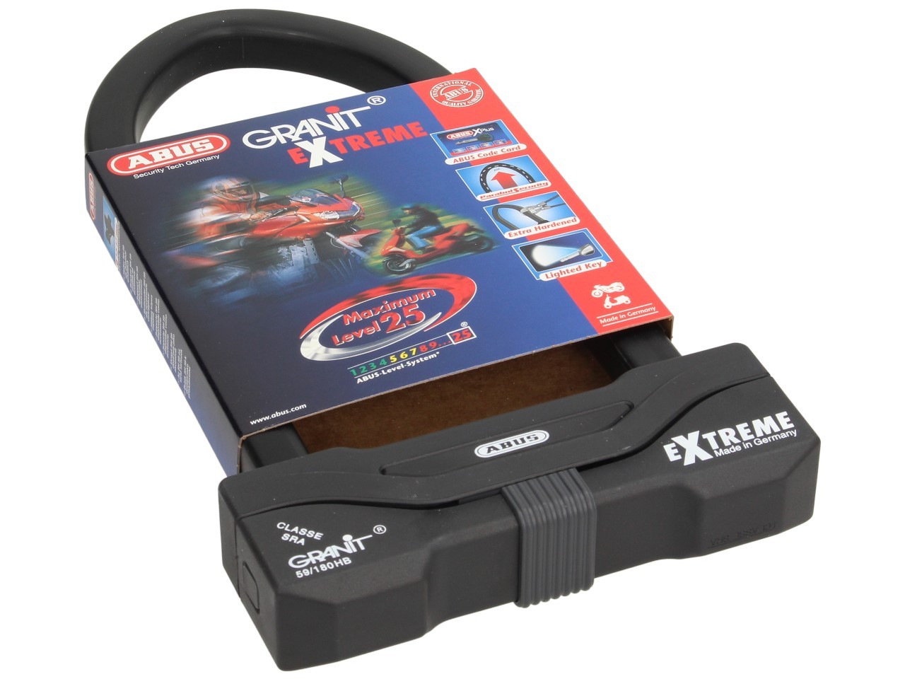 Antivol à arceau ABUS 260x111 Granit Extreme Plus 59 pour moto, scooter & Vespa