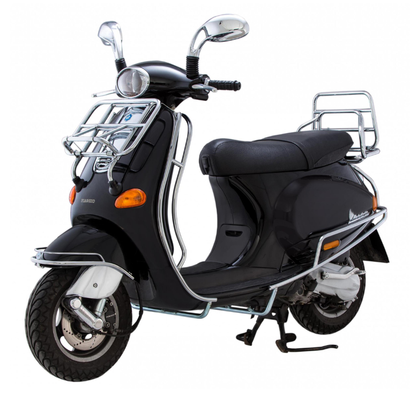 Porte-bagages avant pour Vespa ET2/ET4 50-150ccm, pliable, chrome