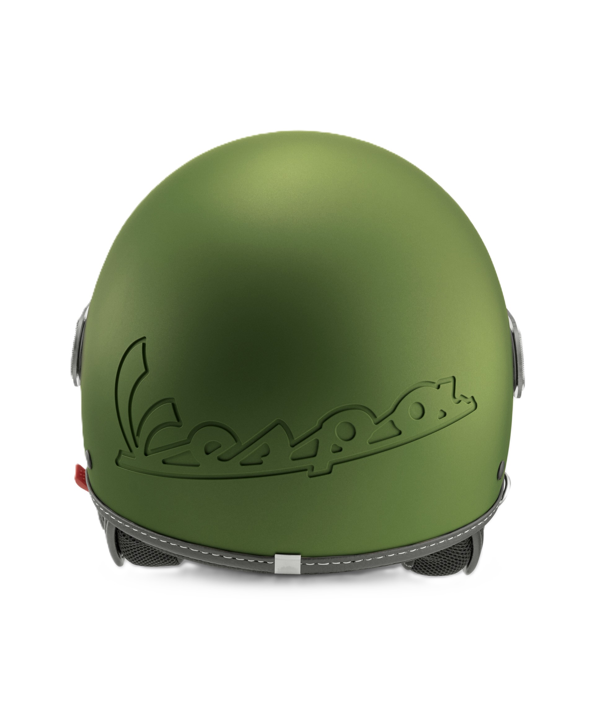Casque jet Vespa, visière longue Vespa, vert mat